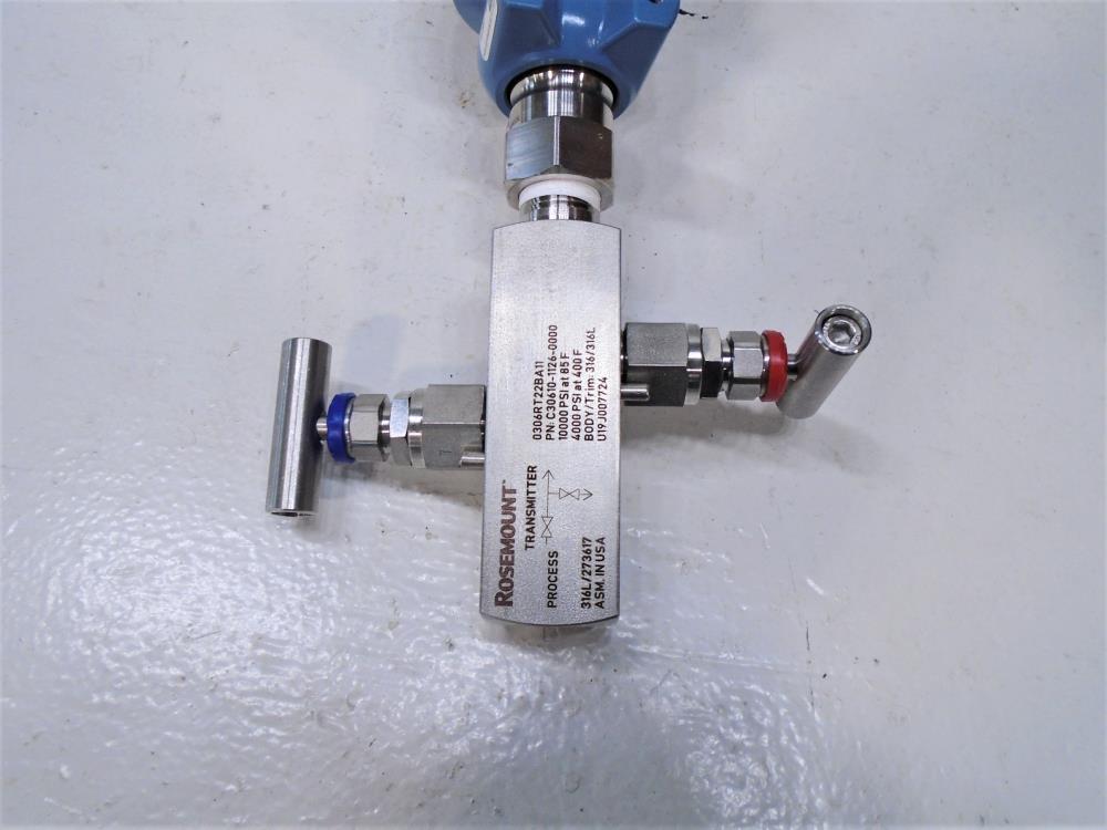 Rosemount 3051 Pressure Transmitter w/ Manifold Valve 3051TG4A2B21AE5M5Q4S5